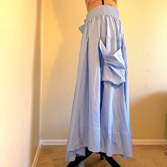 Donna Karan Vintage DKNY Pure 100% Silk Sky Blue Wrap Skirt - Picture 4 of 17